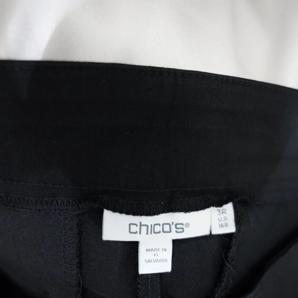 Chico's Black Brigitte Grommet Wide Leg Pants size 3 NWOTS - Picture 3 of 7